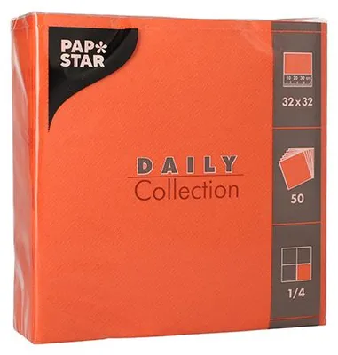 Zdjęcie produktu dla 700 serwetek Papstar DAILY Collection 1/4 fałdy 32 cm x 32 cm nektarynka 89627