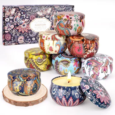 Duftkerzen-Set, 9 Stück, Sojawachs, Aromatherapie, Geschenk für Frauen