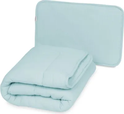 Immagine prodotto di Trapunta e cuscino in mussola 135x100+40x60 cm Menta / Baby Matex