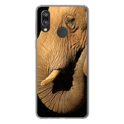 Produktbild von MuchoWow® Handyhülle Schutzhülle Hülle für Huawei P20 Lite (2020) Elefant - Tiere - Nahaufnahme - Schwarz Silikon Softcase Handy Hülle - Kartenhalter
