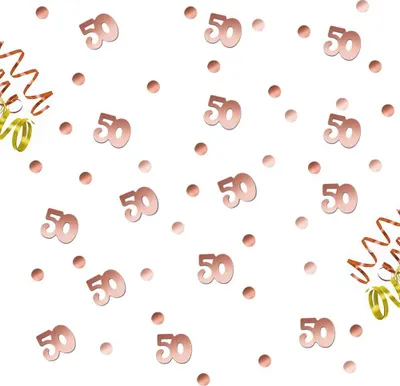 Produktbild von Oblique Unique Konfetti 50. Geburtstag Jubiläum über 300 Stück Zahl + Punkte Tisch Deko Streudeko - roségold