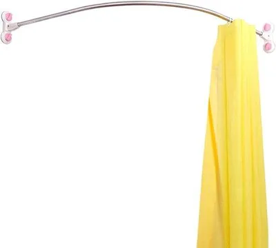 Obrázok produktu pre Oblúková tyč na sprchovú závesu – upevnenie na stenu – 111 x 111 cm – kovová