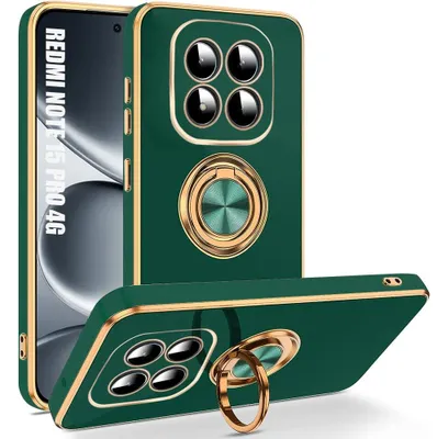 Image de Coque pour Xiaomi Redmi Note 15 Pro 4G, Protection Silicone Vert Nuit Anti-Rayures avec Anneau