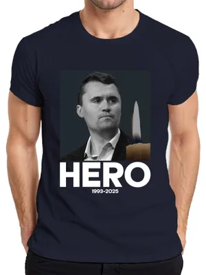 Zdjęcie produktu dla Koszulka męska Charlie Kirk Hero Rest in Peace Republican Advisor President, granatowy, L