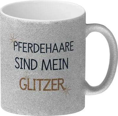 Produktbild von Pferdehaare sind mein Glitzer Glitzer-Kaffeebecher