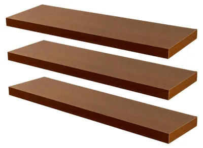 Produktbild von Harbour Housewares Moderne schwebende Wandregale – 100 cm – Walnuss – 3er-Pack