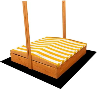Produktbild von Planschbecken für Baby Mix Holzsandkasten 120x120 cm gelb und weiß