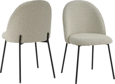 Produktbild von SIT Möbel Stuhl im 2er-Set | Bezug Bouclé Stoff graubeige | 4-Fuß-Gestell Metall schwarz | B 49 x T 47,5 x H 84 cm | 02412-21 | Serie SIT&CHAIRS