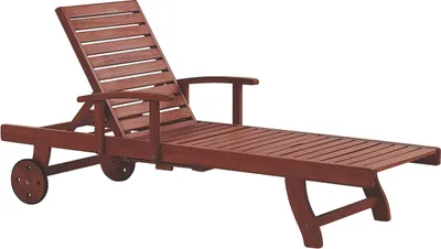 Produktbild von BELIANI Gartenliege Dunkelbraun Akazienholz verstellbar rollbar modern Terrasse Garten Balkonmöbel