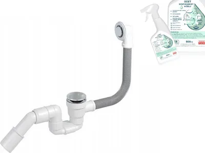 Produktbild von Badewannensiphon - Klik-Klak Chrom von oben gereinigt Bathloc freies Haushaltsessiggel