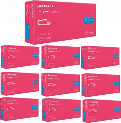 Zdjęcie produktu dla Rękawice Nitrylowe 100 szt. 8-M Nitrylex Magenta - 10 szt.