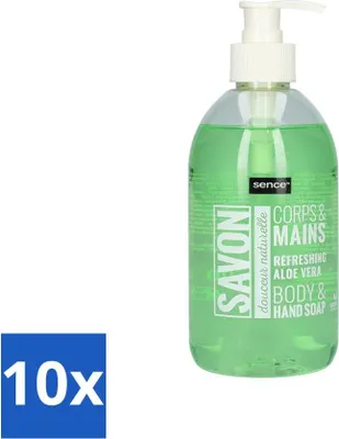 Zdjęcie produktu dla Sence - Odświeżające mydło do rąk z aloesem - Savon - 500 ml - opakowanie zbiorcze - 10 sztuk