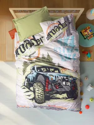 Produktbild von L'Essentiel Linge de Maison, Ranforce Young Bettbezug-Set, Adventure - Green, 100 % BAUMWOLLE RANFORCE, Grün, 160 x 220 cm