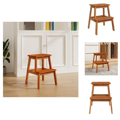 Image de vidaXL Tabouret marchepied avec 2 marches 40x38x50 cm bois massif acacia - Chaises pliantes & tabourets