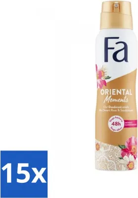 Produktbild von Fa - Oriental Moments - Deodorantspray - Wüstenrose & Sandelholz - 150 ml - Vorteilspack - 15 Stücke