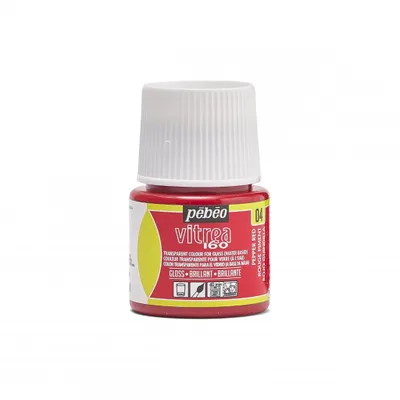 Produktbild von Pebeo Vitrea 160 Glasfarbe, 45 ml, 04 Glänzendes Pfefferrot