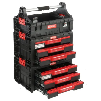 Immagine prodotto di Set composto da 2 x cassetto portautensili triplo, scatola con maniglia H 73,5 cm, set modulare, Garage Workshop PRO