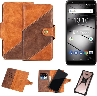 Produktbild von K-S-Trade Handyhülle Schutzhülle Bookstyle Case Wallet-Case kompatibel mit Gigaset GS280 Cover Klapphülle Kantenschutz Smartphone dunkelbraun braun