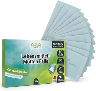 Produktbild von HomeBugProtect Lebensmittelmotten Falle 10Stk Pheromonfalle starke Lockwirkung