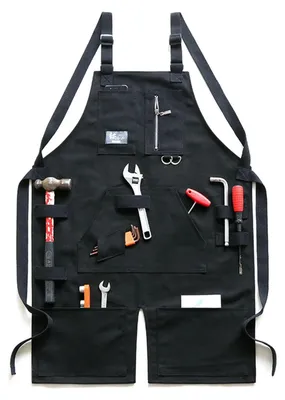 Immagine prodotto di Solidchoice - Grembiule da lavoro in tela di cotone con numerose tasche