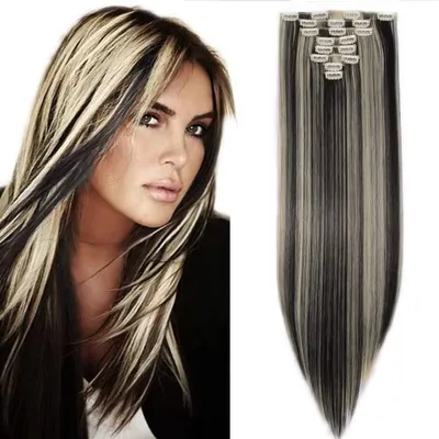 Image de Extension de cheveux à clipser, 8 mèches, 66 cm