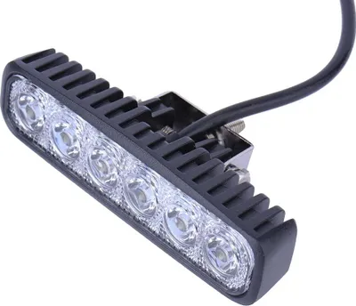 A black LED work light with multiple lights and a silver mounting bracket is shown against a white background.