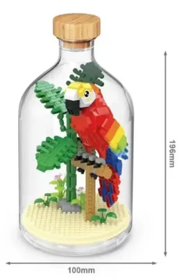 Produktbild von Papagei Bausteine Modell Figur Klemmbausteine Flasche Micro-Bricks