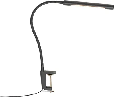 Produktbild von Qazqa led Modern, Minimalistisch Klemmleuchte - Lionard - Schwarz, inkl. 6.5W integrierter LED, 2700K, warmweiß, dimmbar, 45.5cm, Ideal als Flur, Küche lampe, Wohnzimmerlampe und Schlafzimmerlampe