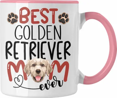 Produktbild von Trendation - Golden Retriever Mom Besitzerin Tasse Geschenk Lustiger Spruch Geschenkidee Besitzerin Golden Retriever Mama (Rosa)