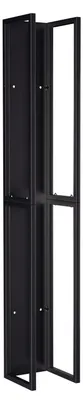 Produktbild von Vigevee Kaminholzregal mit Brennholztasche, 25 × 25 × 160 cm, Eisen, Schwarz, für Stand- oder Wandmontage
