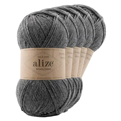 Produktbild von Strickgarn Alize Wooltime 5x100g 75% Wolle  100 Häkelgarn Farbwahl
