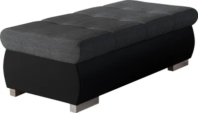Produktbild von MIRJAN24 Polsterhocker Orkan Groß, Moderne Sitzhocker vom Hersteller, Holzkonstruktion, 120x60x39 cm (Farbe: Soft 011 + Lux 06)