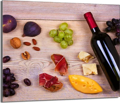 Produktbild von Herdabdeckplatte 60x52 Glaskeramikkochfeld Abdeckung Spritzschutz Glasplatte Deko Schneidebrett, Wein Holz