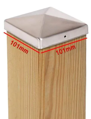 Pfostenkappe Pyramide Edelstahl 101x101 mm, 20 Stück