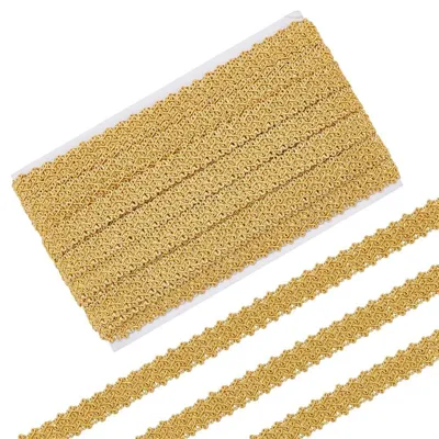 Polyester-Geflochtener Galon-Besatz, Gold, 11,5 m, DIY