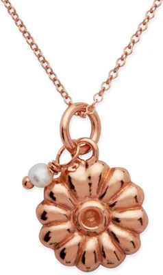 Produktbild von Vergoldete Unique Silberkette Blumenanhänger und Perle SN0150