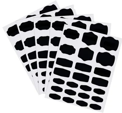 Produktbild von Tafel Aufkleber, 120PCS Tafel-Sticker Wasserdichte Etiketten Selbstklebend mit Stift, Wiederverwendbar Tafelaufkleber Küchen Klebeetiketten für Gewürzgl?ser, Marmelade, Organisieren