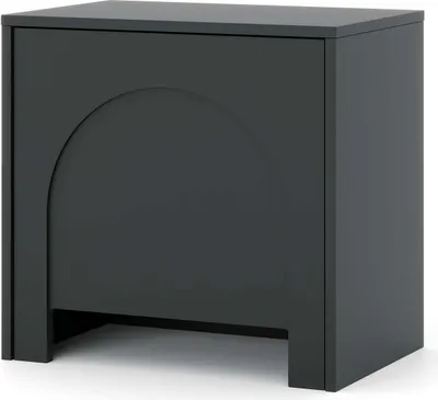 Produktbild von FURNLUX Nachttisch Arco Schwarz 50cm / Hauptfarbe: Schwarz / Abmessungen: 50 x 49 x 35 cm