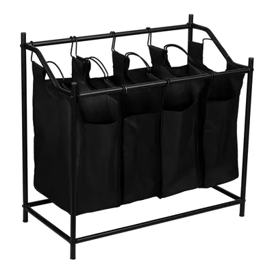 Productafbeelding van And OutdoorMatch: Handige wasmand Alora – met 4 vakken – 75 x 78 x 40 cm – Zwart