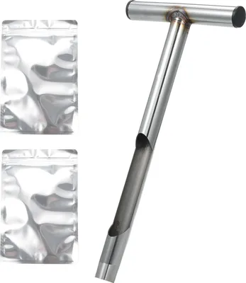 Produktbild von 13 Zoll Bodenproben-Sonde mit T-Griff und 2 wiederverwendbaren Probenbeuteln, für Bodenprobenahme, Pflanzenpflege, Rasen, Garten, Bauernhof