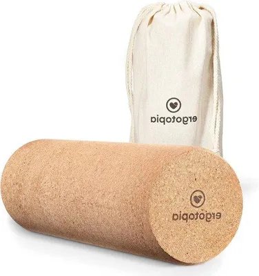 Zdjęcie produktu dla Fasciarol wykonany z korka - wałek do masażu wykonany z naturalnego materiału - wałek fitness do treningu powięzi - wałek korkowy do mięśni