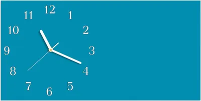 Produktbild von Wanduhr aus Glas mit Motiv Türkiser Hintergrund I- 60 x 30 cm - inkl. Aufhängesystem