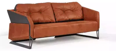 Zdjęcie produktu dla Designerska pomarańczowa sofa do gabinetu 3-osobowa nowość