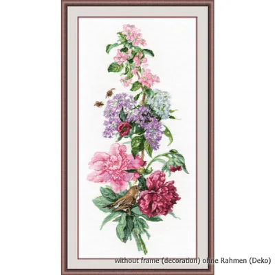 Produktbild von Oven Kreuzstichset "Blumenarrangement. Pfingstrosen", Zählmuster, 19x44cm