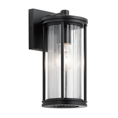 Produktbild von Wandlampe außen Glas Aluminium IP44 H: 29 cm Schwarz Vintage