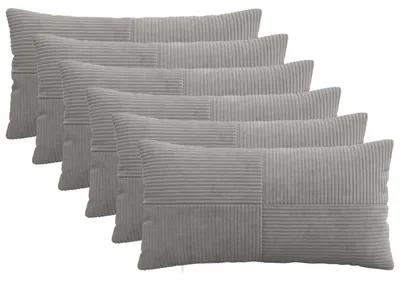 Productafbeelding van vidaXL Kussenhoezen, 6 stuks, ALMELO, lichtgrijs, 40 x 80 cm, cordura