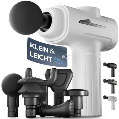 Produktbild von HELDENWERK® Massagepistole Mini mit 6 Massageköpfen extra leise Massagegun