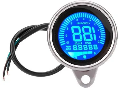 Immagine prodotto di Tachimetro per moto - Contachilometri - Guida in moto - Retroilluminazione LCD - 0-199 km/h - Argento