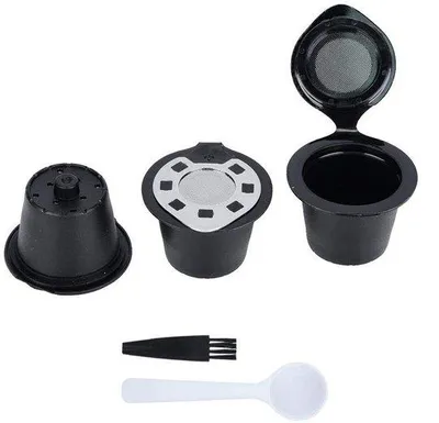 Image de Lot de 2 filtres à café réutilisables - qualité alimentaire - avec cuillère/brosse - deuxième génération, fonction mousse améliorée