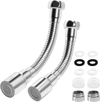 Imagen del producto de Extensión flexible para grifo, giratoria 360°, de acero inoxidable, ideal para la cocina y el jardín